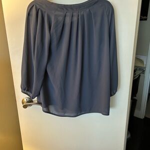 Ovi Soft Blue Pleated Top